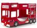 Lit superposé camion de pompier 90x200 cm bois laqué rouge Cara - Photo n°1