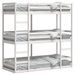 Lit superposé triple blanc 90x200 cm bois de pin massif - Photo n°1