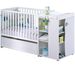 Lit transformable laqué Gris et Blanc Nino 60x120 en 90x190 - Photo n°1