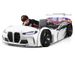 Lit voiture de course turbo V1 blanc 90x190 cm - Photo n°1