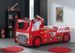 Lit voiture pompier 90x200 cm bois laqué rouge Cara - Photo n°4