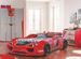 Lit voiture de sport rouge à Led avec effets sonores Racing 90x190 cm - Photo n°3