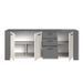 LOFT Enfilade 3 portes et 3 tiroirs - Décor gris - L 220 x P 52 x H 86,5 cm - Photo n°5