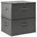 Lot de 2 boîtes de rangement pliables – Tissu anthracite - Photo n°1