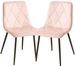 Lot de 2 chaises ARIEL – Velours matelassé à losanges & pieds acier noir - Photo n°1