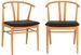 Lot de 2 chaises ARTENARA – Chêne naturel & Assise en PU noir - Photo n°1