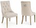 Lot de 2 chaises CALLY – Chêne beige & lin, dossier clouté avec poignée zinc - Photo n°1