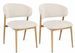 Lot de 2 chaises CASSANDRA – Tissu naturel & pieds acier effet bois - Photo n°1