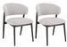 Lot de 2 chaises CASSANDREA – Tissu bouclé gris clair & pieds acier noir - Photo n°1