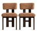 Lot de 2 chaises CHESTER – Tissu marron & bois de frêne marron - Photo n°1