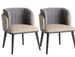 Lot de 2 chaises CINDA – Tissu gris & bois massif noir - Photo n°1