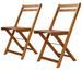Lot de 2 chaises de bistrot pliantes en bois d’acacia – Mobilier intérieur et extérieur - Photo n°1
