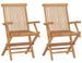 Lot de 2 chaises de jardin pliables en teck avec accoudoirs PAYZA - Photo n°1