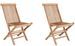 Lot de 2 chaises de jardin pliantes en bois de teck TOLEDO - Photo n°1