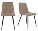 Lot de 2 chaises de salle à manger MODA – Tissu capitonné et pieds en acier noir - Photo n°1