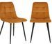 Lot de 2 chaises de salle à manger MODA – Velours capitonné et pieds en acier noir - Photo n°1