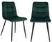 Lot de 2 chaises de salle à manger MODA – Velours capitonné et pieds en acier noir - Photo n°1