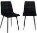Lot de 2 chaises de salle à manger MODA – Velours capitonné et pieds en acier noir - Photo n°1