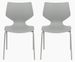 Lot de 2 chaises empilables JORDA – Polypropylène & pieds métal - Photo n°1