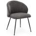 Lot de 2 chaises en tissu effet chenille et pieds métal noir KYZEN - Photo n°1