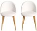 Lot de 2 chaises Kazon - Simili cuir élégant et pieds métal effet bois clair - Photo n°1