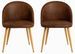 Lot de 2 chaises Kazon - Simili cuir élégant et pieds métal effet bois clair - Photo n°1