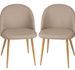 Lot de 2 chaises Kazon - Tissu élégant et pieds métal effet bois clair - Photo n°1