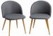 Lot de 2 chaises Kazon - Tissu élégant et pieds métal effet bois clair - Photo n°1