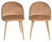 Lot de 2 chaises Kazon - Velours élégant et pieds métal effet bois clair - Photo n°1