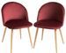 Lot de 2 chaises Kazon - Velours élégant et pieds métal effet bois clair - Photo n°1