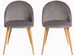 Lot de 2 chaises Kazon - Velours élégant et pieds métal effet bois clair - Photo n°1