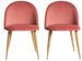 Lot de 2 chaises Kazon - Velours élégant et pieds métal effet bois clair - Photo n°1