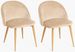 Lot de 2 chaises Kazon - Velours élégant et pieds métal effet bois clair - Photo n°1