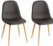 Lot de 2 chaises KELA – Simili cuir vintage & pieds en acier effet bois naturel - Photo n°1