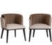 Lot de 2 chaises LAKEN – Tissu gris & bois massif noir - Photo n°1