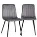 Lot de 2 chaises LONDA – Velours & pieds acier Noir - Photo n°1