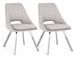Lot de 2 chaises modernes KASHAR – Assise tissu & pieds acier chromé - Photo n°1