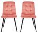 Lot de 2 chaises PIKA – Velours capitonné & pieds acier noir - Photo n°1