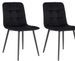 Lot de 2 chaises PIKA – Velours capitonné & pieds acier noir - Photo n°1