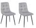 Lot de 2 chaises PIKA – Velours capitonné & pieds acier noir - Photo n°1