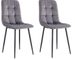 Lot de 2 chaises PIKA – Velours capitonné & pieds acier noir - Photo n°1
