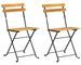 Lot de 2 chaises pliables en bois d’acacia et acier noir VILAK – Intérieur et extérieur - Photo n°1