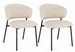 Lot de 2 chaises PRISCA – Tissu & pieds en acier noir ou bronze - Photo n°1
