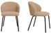 Lot de 2 chaises TALY – Tissu bouclette beige & pieds en acier noir - Photo n°1