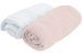 Lot de 2 draps housse bébé jersey 60 x 120 cm blanc et rose birdy Doux nid - Photo n°1