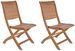 Lot de 2 chaises pliantes d’extérieur NOEMI – Bois d’acacia huilé - Photo n°1
