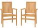 Lot de 2 fauteuils de jardin empilables en teck massif PACCA - Photo n°1