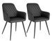 Lot de 2 fauteuils de salle à manger KARU – Simili cuir et pieds métal noir - Photo n°1