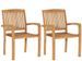Lot de 2 fauteuils empilables de jardin en bois de teck LOOBA - Photo n°1
