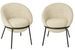 Lot de 2 fauteuils en tissu BOOBY – Structure en métal noir et design moderne - Photo n°1